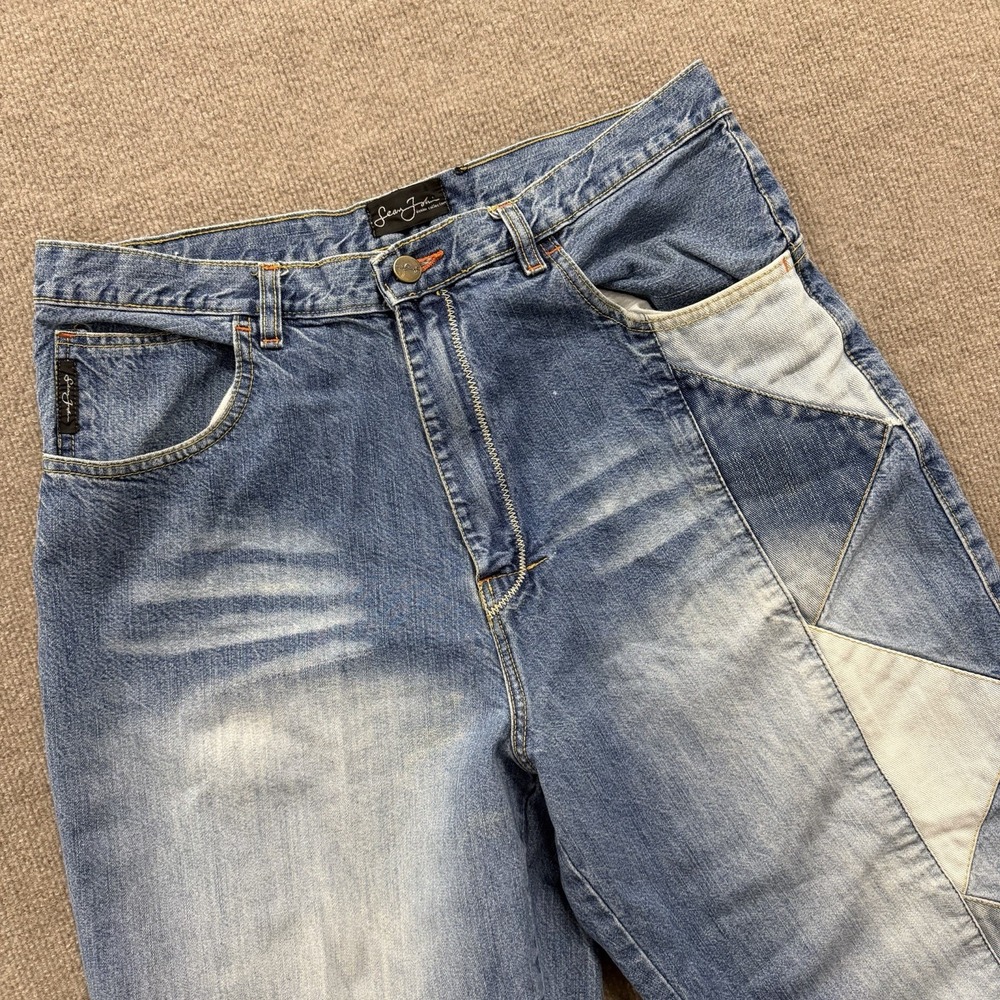 Sean John Denim Jeans Patchwork Men's Size 36 Streetwear Patchwork Distressed
